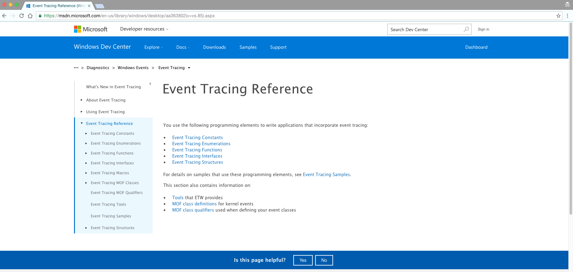 Api template. Event reference. ETW (event Tracing for Windows) может ли следить за человеком.