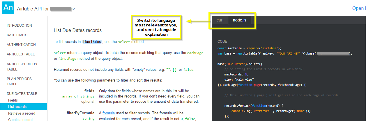 airtable api examples