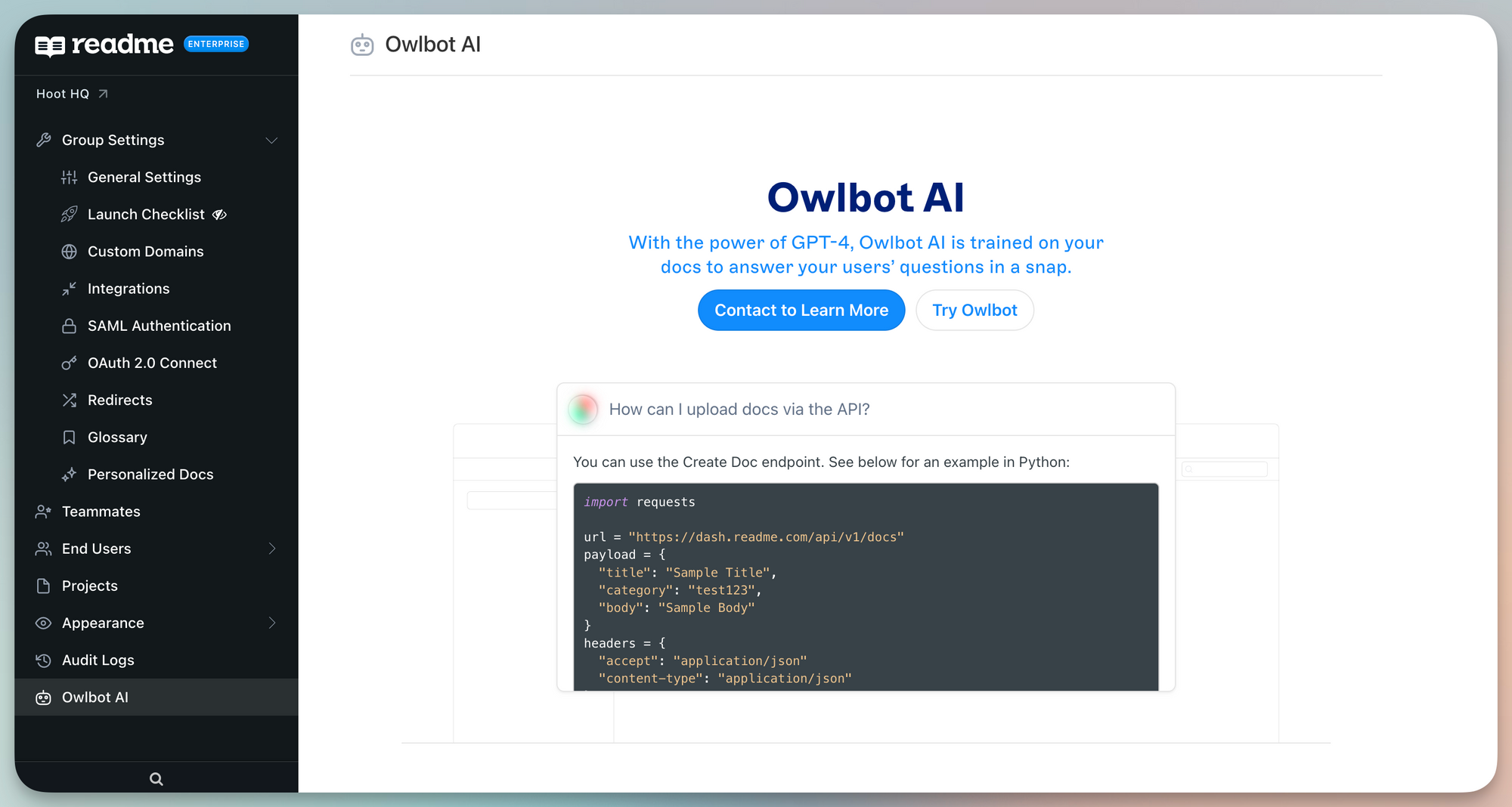 Take Your Docs to the Next Level With Owlbot AI