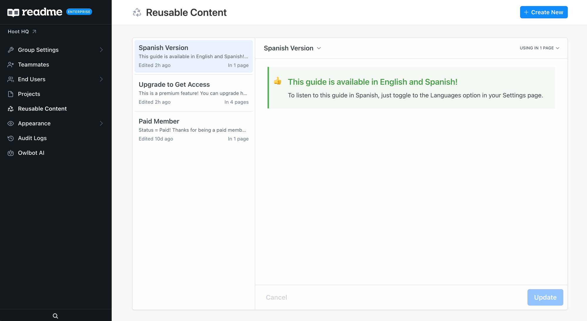 Edit Once, Update Everywhere: Reusable Content Comes to ReadMe